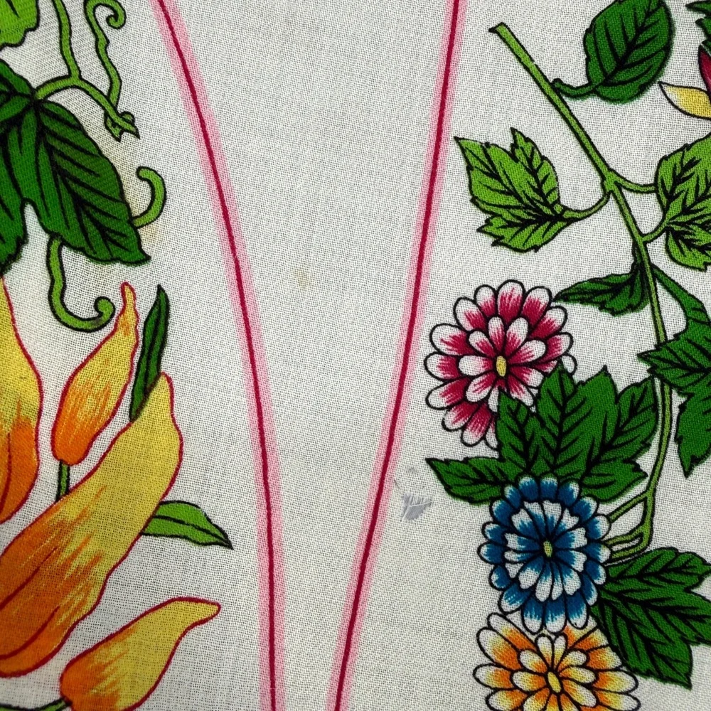 Vintage Metropolitan Museum of Art Scarf Botanical White Pink 51
